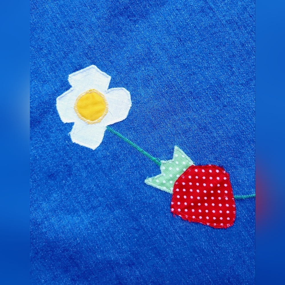 sweet berry patch • vintage handmade denim wrap around skirt - Picture 8 of 8